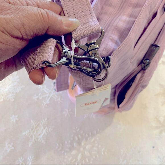 NWT Lug Crossbody Handbag Samba Lilac Quilted 2 Straps Many Compartments - Picture 6 of 16